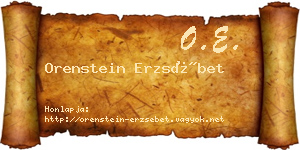 Orenstein Erzsébet névjegykártya